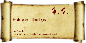 Heksch Ibolya névjegykártya